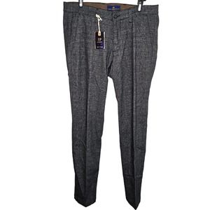 Eredi Pisano Academy Dress Pants Size 46EU 30US Slim Fit Black White Heather New